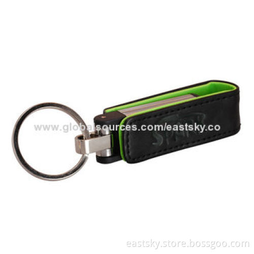 Leather Promotional USB Flash Drive, Warranty Free for 2 Years, Leather Material, Comes in Red/Green